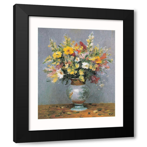 Bouquet dautomne Black Modern Wood Framed Art Print by DYF