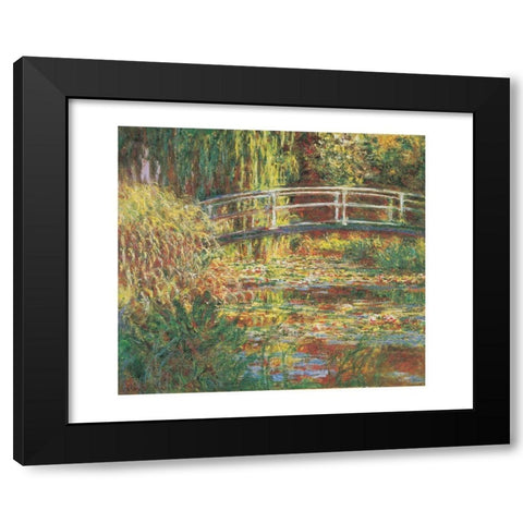 Le bassin aux nympheas, harmonie rose Black Modern Wood Framed Art Print by Monet, Claude
