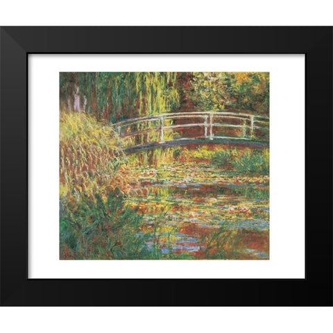 Le bassin aux nympheas, harmonie rose Black Modern Wood Framed Art Print by Monet, Claude
