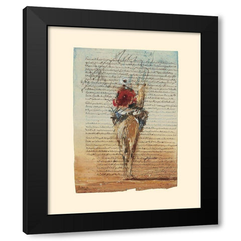 Sur le dromadaire (etude) Black Modern Wood Framed Art Print by Letestu, Yann