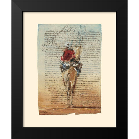 Sur le dromadaire (etude) Black Modern Wood Framed Art Print by Letestu, Yann