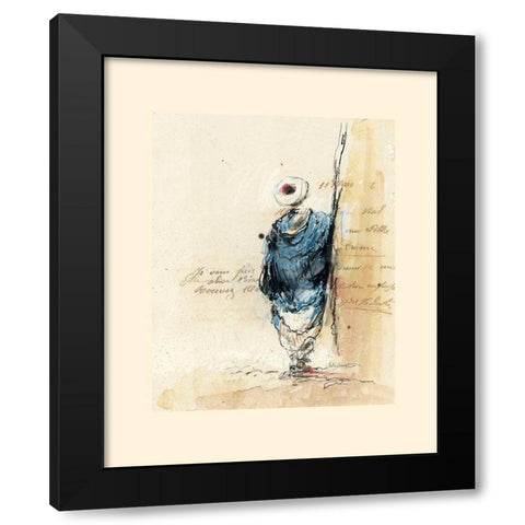 Bedouin bleu II (etude) Black Modern Wood Framed Art Print by Letestu, Yann
