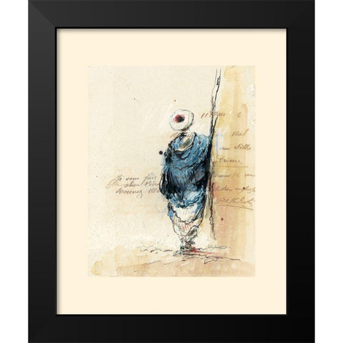 Bedouin bleu II (etude) Black Modern Wood Framed Art Print by Letestu, Yann
