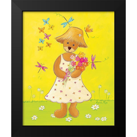 La copine du jardinier Black Modern Wood Framed Art Print by Fays, Lynda