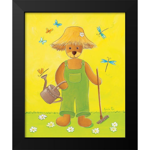 Le jardinier Black Modern Wood Framed Art Print by Fays, Lynda