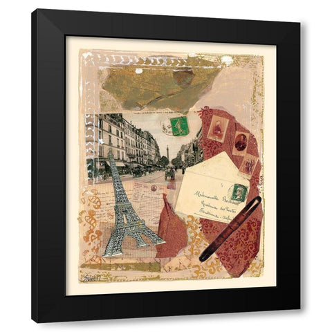 Quartier de Paris Black Modern Wood Framed Art Print by Sigrid, M.