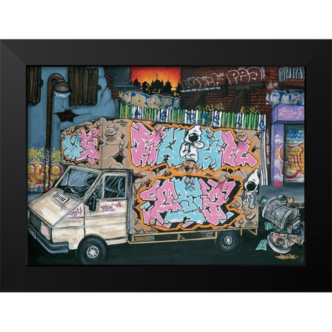Kamtar Sens I Black Modern Wood Framed Art Print by Butch and Pea