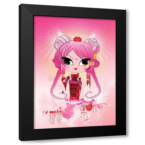 SoKawaii Black Modern Wood Framed Art Print by DS, Kamala