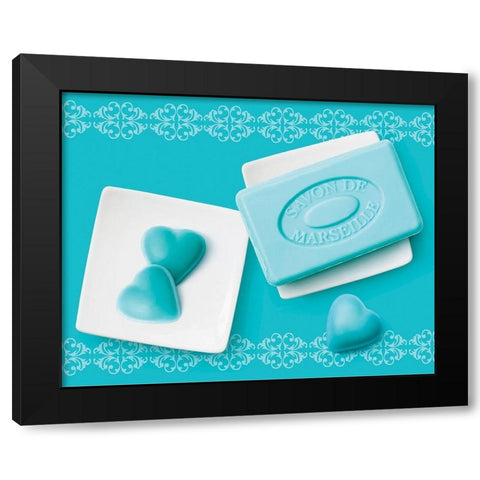 CÅ“urs de savons II Black Modern Wood Framed Art Print with Double Matting by Sultan, Galith