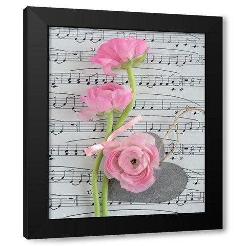 Composition florale - Coupe Black Modern Wood Framed Art Print with Double Matting by Chatelain, Sonia