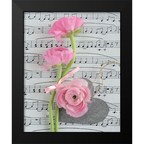Composition florale - Coupe Black Modern Wood Framed Art Print by Chatelain, Sonia