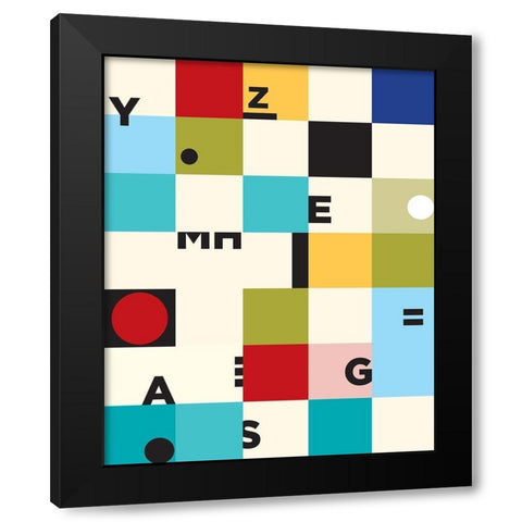 Constructivisme Black Modern Wood Framed Art Print with Double Matting by Braun Studio