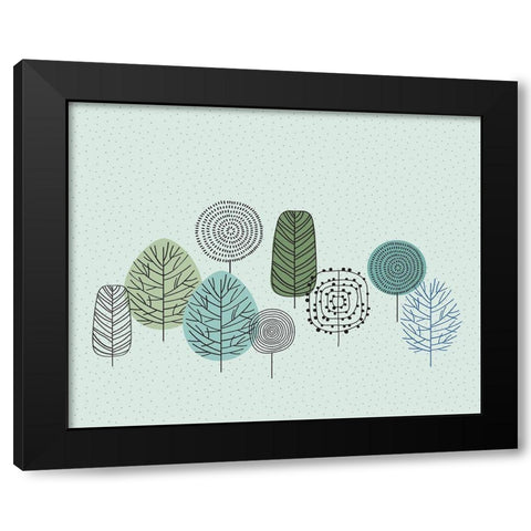 Organic 4 Black Modern Wood Framed Art Print by Braun Studio