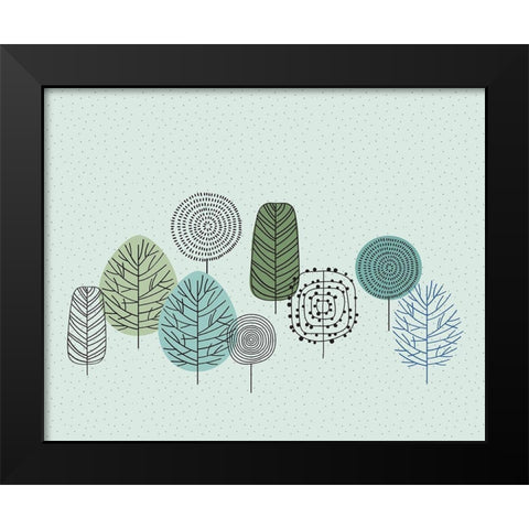 Organic 4 Black Modern Wood Framed Art Print by Braun Studio