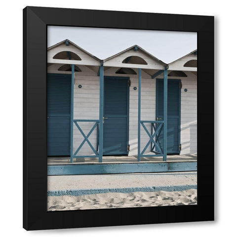 Plage 1 Black Modern Wood Framed Art Print with Double Matting by Braun Studio