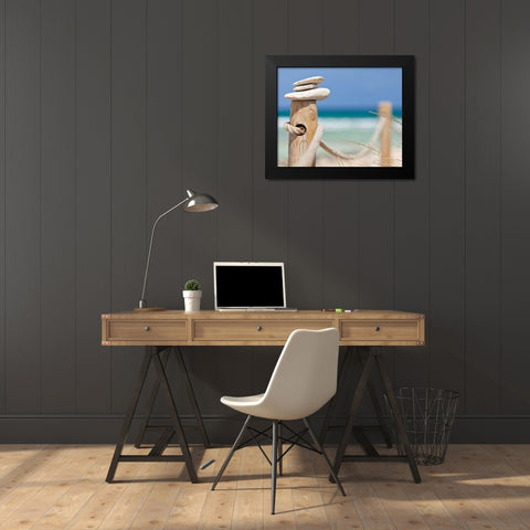 Plage 10 Black Modern Wood Framed Art Print by Braun Studio