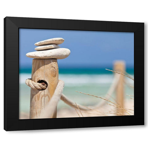 Plage 10 Black Modern Wood Framed Art Print with Double Matting by Braun Studio