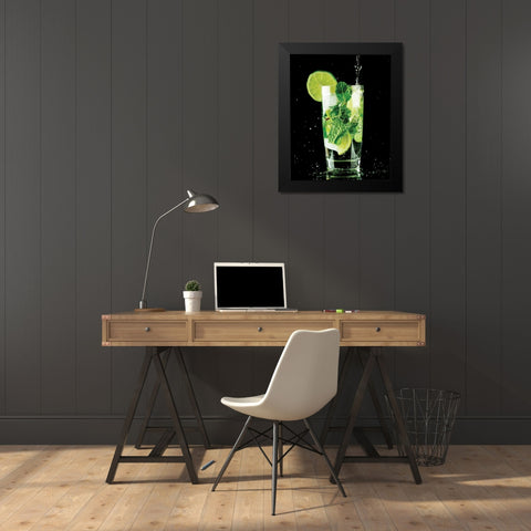 Mojito 3 Black Modern Wood Framed Art Print by Braun Studio