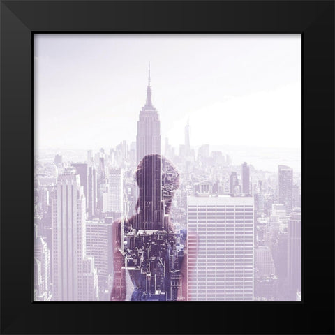 Femme Ã  New York Black Modern Wood Framed Art Print by Braun Studio