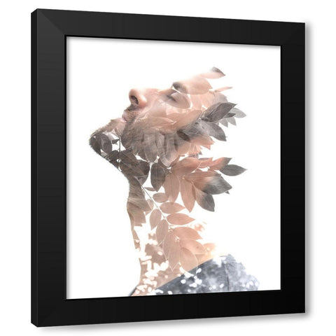 Homme et feuilles Black Modern Wood Framed Art Print by Braun Studio