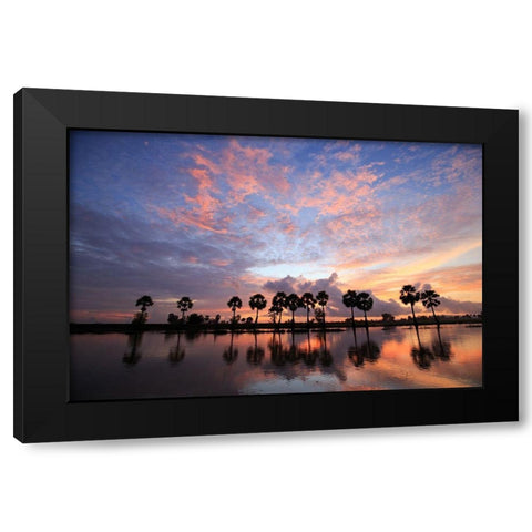 Coucher de soleil Black Modern Wood Framed Art Print with Double Matting by Braun Studio