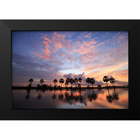 Coucher de soleil Black Modern Wood Framed Art Print by Braun Studio