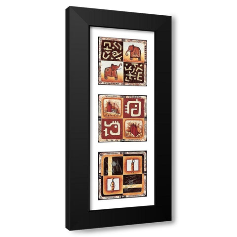 Composition Signes Black Modern Wood Framed Art Print by Moga