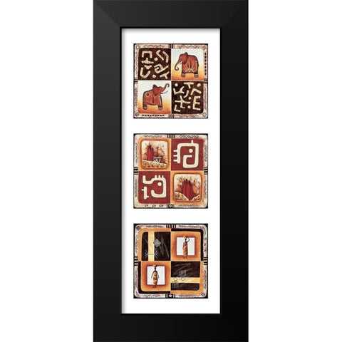 Composition Signes Black Modern Wood Framed Art Print by Moga