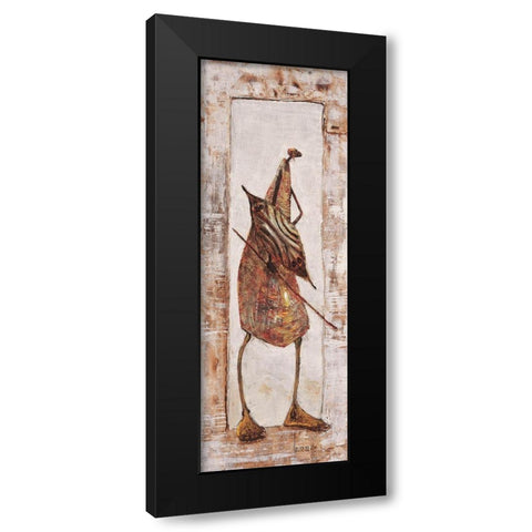 Massai Kenya nÂ°16 Black Modern Wood Framed Art Print with Double Matting by Foureau, Jacques