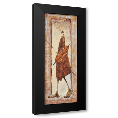 Massai Kenya nÂ°18 Black Modern Wood Framed Art Print by Foureau, Jacques
