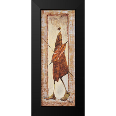 Massai Kenya nÂ°18 Black Modern Wood Framed Art Print by Foureau, Jacques