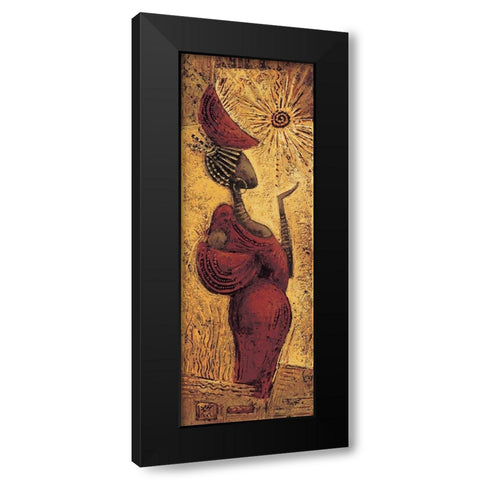 Respire Black Modern Wood Framed Art Print with Double Matting by Vital, Isabelle