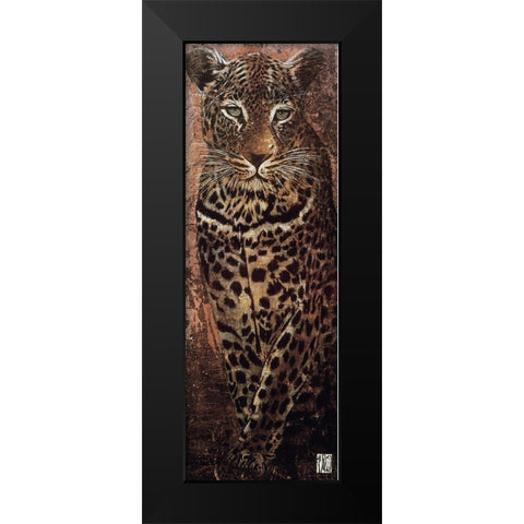 Carnets dAfrique, panthere Black Modern Wood Framed Art Print by Arietti, Fabienne