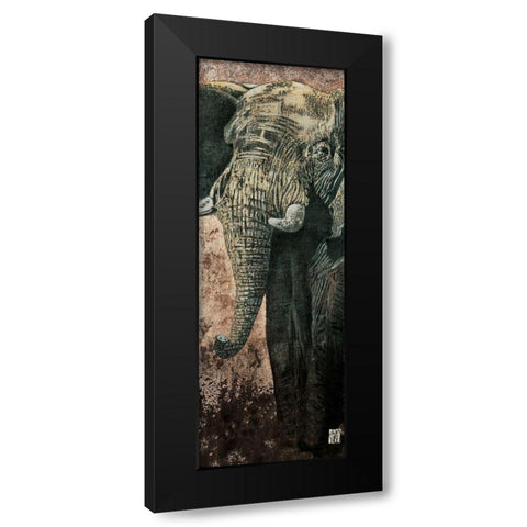 Carnets dAfrique, lelephant Black Modern Wood Framed Art Print with Double Matting by Arietti, Fabienne