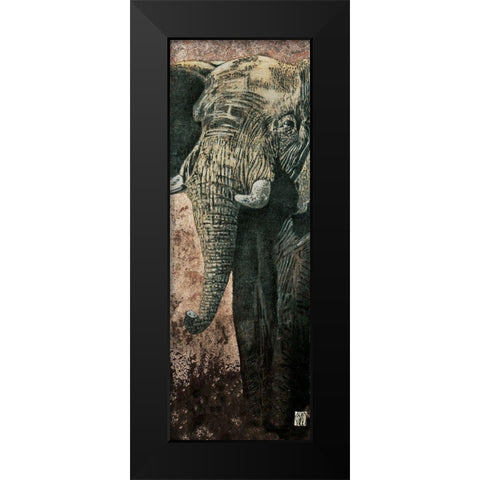 Carnets dAfrique, lelephant Black Modern Wood Framed Art Print by Arietti, Fabienne