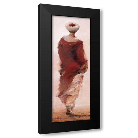 Bedouin rouge Black Modern Wood Framed Art Print by Letestu, Yann