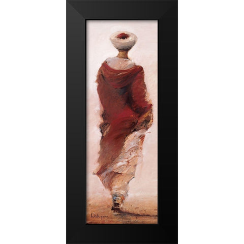 Bedouin rouge Black Modern Wood Framed Art Print by Letestu, Yann
