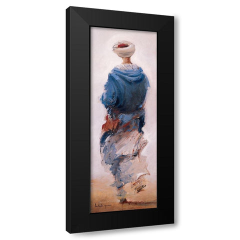 Bedouin bleu Black Modern Wood Framed Art Print by Letestu, Yann