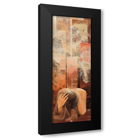 Et perle la pluie Black Modern Wood Framed Art Print with Double Matting by Graux, David