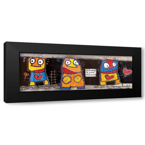 Jaime pas le chocolat Black Modern Wood Framed Art Print by Mika