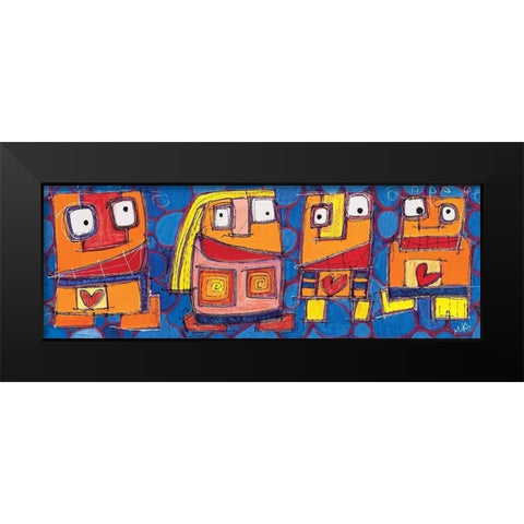 Une demoiselle Black Modern Wood Framed Art Print by Mika