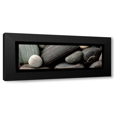 Galets noirs I Black Modern Wood Framed Art Print by Pinsard, Laurent