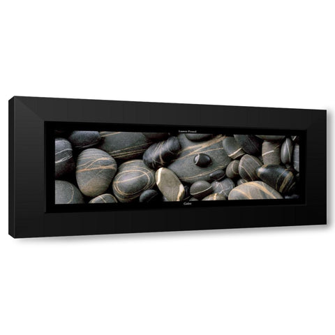 Galets noirs II Black Modern Wood Framed Art Print by Pinsard, Laurent