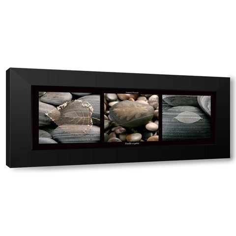 Feuilles et galets Black Modern Wood Framed Art Print by Pinsard, Laurent