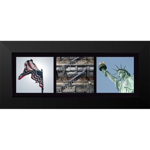 New York  Black Modern Wood Framed Art Print by Pinsard, Laurent