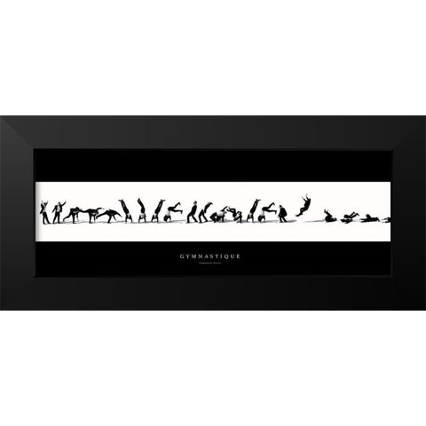 Gymnastique Black Modern Wood Framed Art Print by Bazin, Emmanuel