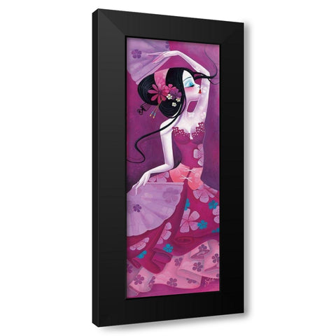Folie deventails Black Modern Wood Framed Art Print with Double Matting by Sybile