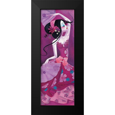 Folie deventails Black Modern Wood Framed Art Print by Sybile