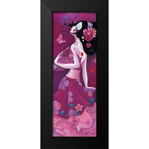 Harmonie Black Modern Wood Framed Art Print by Sybile