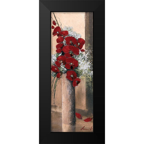 Bouquet dorchideÂ´es rouges I Black Modern Wood Framed Art Print by Tramoni, Oliver